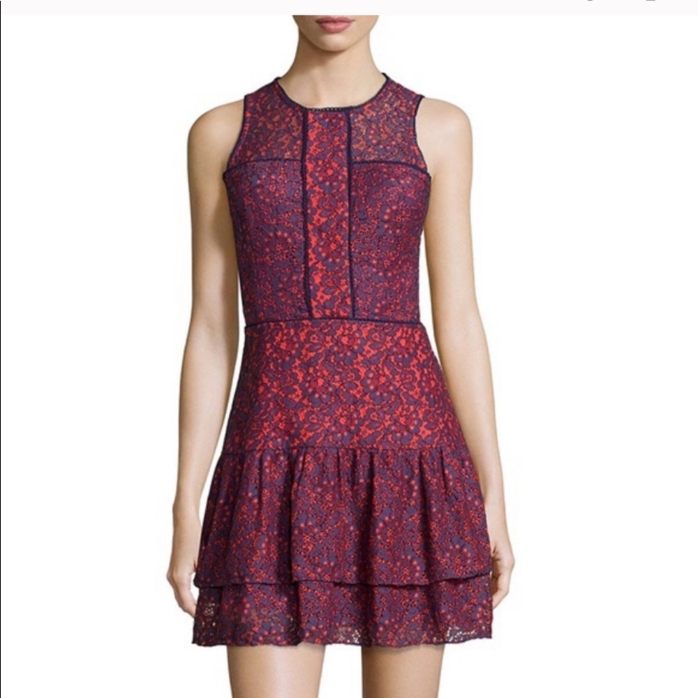 Parker tiered lace skater dress Xs